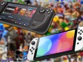 Tanto el Steam Deck como el Switch OLED tienen acceso a enormes bibliotecas de juegos. (Fuente de la imagen: Valve/Nintendo/USgamer - editado)