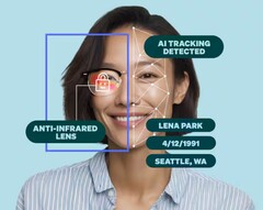 El revestimiento de color rosa de las gafas Zenni Optical ID Guard ayuda a bloquear las amenazas de seguridad facial al detener los escaneos faciales completos. (Fuente de la imagen: Zenni Optical)