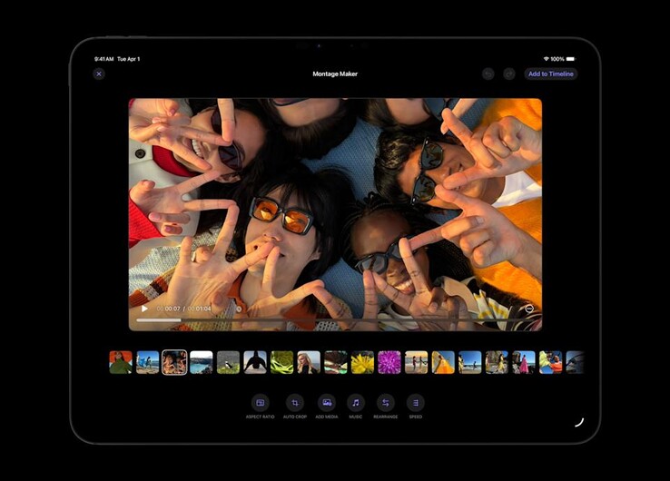 La herramienta Montage Maker en Final Cut Pro en un iPad. (Fuente de la imagen: Apple)