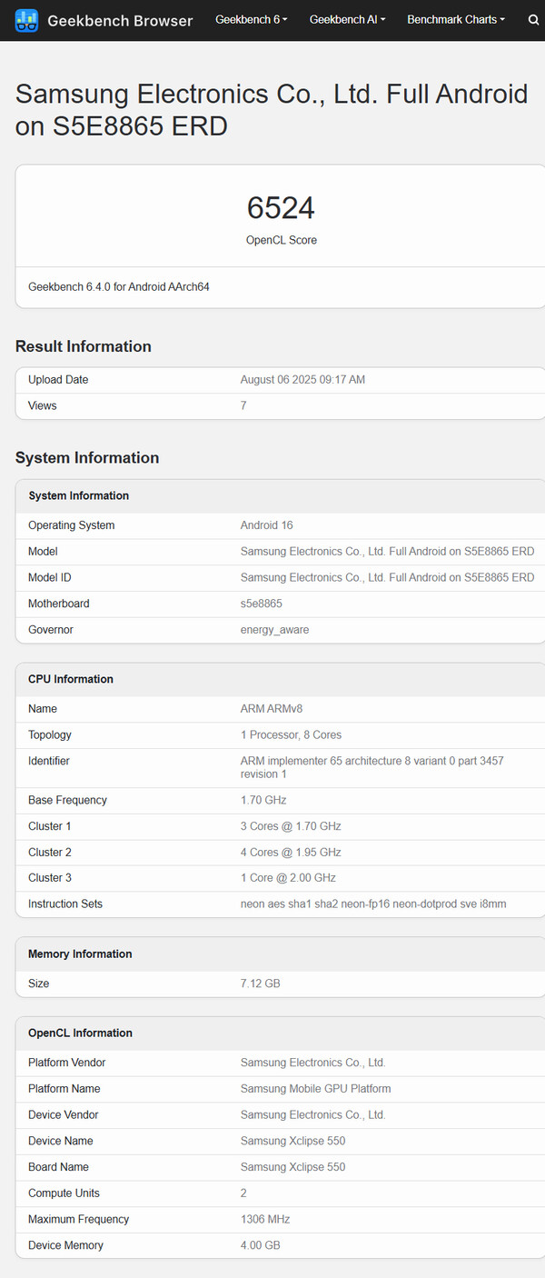 (Fuente de la imagen: Geekbench)