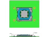 Diseño del AMD Zen 4 Raphael LGA1718 Socket AM5. (Fuente de la imagen: @TtLexington en Twitter)