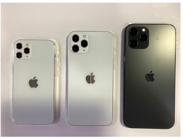 Los estuches y maniquíes del "iPhone 12". (Fuente: Reddit)