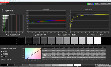 Escala de grises (color de pantalla: natural, espacio de color de destino: DCI-P3)