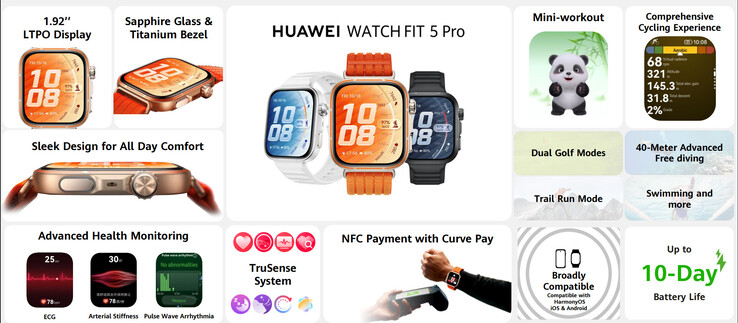 Principales características de la Huawei Watch Fit 5 Pro