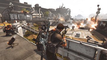 Una imagen que muestra el combate en Tom Clancy's The Division 2. (Fuente de la imagen: Steam)