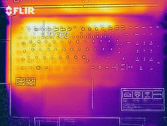 Distribución del calor en la prueba de estrés con The Witcher 3 (lado superior)