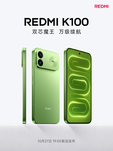 Imagen promocional oficial que revela el diseño del Redmi K100.