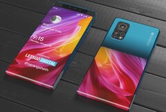 Este concepto de Xiaomi cuenta con un mecanismo de deslizamiento y una pantalla parcialmente envolvente. (Fuente de la imagen: LetsGoDigital/Sarang Sheth)