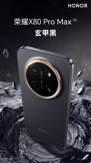 El Honor X80 Pro Max en color Mystic Black.