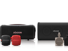 Gama de altavoces portátiles LG Xboom 2026. Arriba a la izquierda: Xboom Stage 501, arriba a la derecha: Xboom Blast, abajo a la derecha: Xboom Mini, abajo a la izquierda: Xboom Rock. (Fuente de la imagen: LG)