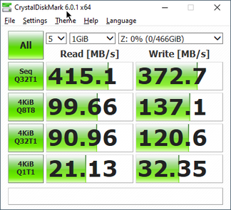 CrystalDiskMark 6 - 500 GB PNY SATA SSD