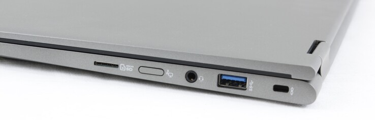 Derecha: Lector MicroSD, altavoces de 3,5 mm, USB 3.0 Tipo A, cerradura Kensington