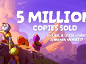 En la imagen, el gráfico compartido por la cuenta X de Aggro Crab para celebrar que se han vendido 5 millones de copias. (Fuente de la imagen: @Aggro Crab en X/Twitter)