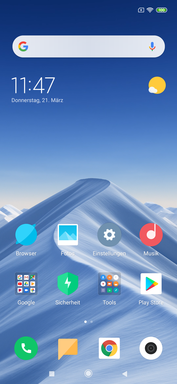 Pantalla de inicio predeterminada