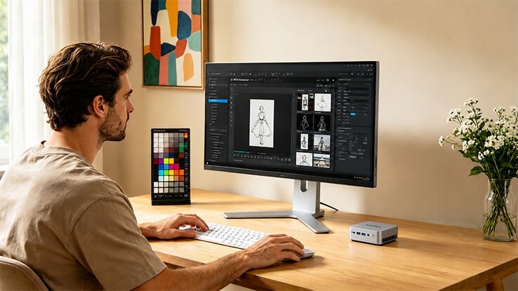 El mini PC AceMagic F2A, con un volumen aproximado de 0,6 L, ofrece un gran rendimiento en un diseño compacto. 