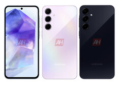 El Galaxy A55 se ha filtrado hasta ahora en tres colores. (Fuente de la imagen: Android Headlines)