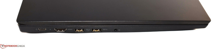 Lado izquierdo: USB 3.1 Gen2 Tipo-C, HDMI, 2x USB 3.0 Tipo-A, audio combinado de 3.5 mm