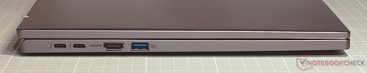 2 x USB-C con Thunderbolt 4, PowerDelivery y Displayport; HDMI; USB 3.2