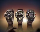 De izquierda a derecha: el Casio GR-B300H-5A, el GG-B100XMH-5A y el GW-9500MH-5.