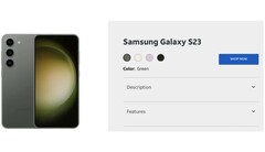 Samsung Galaxy S23 AT&amp;amp;T listado (Fuente: CNET)
