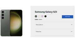 Samsung Galaxy S23 AT&T listado (Fuente: CNET)