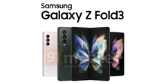 Un nuevo render del Z Fold3. (Fuente: 91Mobiles)