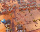 Una imagen que muestra edificios de SteamWorld Build, ahora con un 80 % de descuento en Steam.