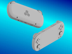 El rumoreado diseño del TrimUI Smart Pro S con su ventilador incorporado para acomodar un chipset más potente. (Fuente de la imagen: vía Baidu - editado)