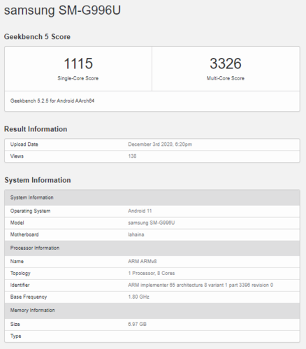 La lista de Geekbench que aparece en el video publicado por Random Stuff 2 en YouTube. (Fuente de la imagen: Geekbench)