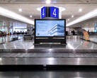 papel electrónico de 75 pulgadas en el aeropuerto.