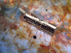 Una imagen del Hubble superpuesta sobre una imagen de Messier 82 (Fuente de la imagen: ESA/Hubble, NASA y W. D. Vacca; editado)