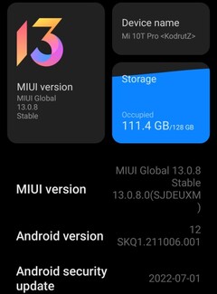 Detalles de MIUI 13.0.8 en el Xiaomi Mi 10T Pro, el parche de seguridad de julio de 2022 ya está aquí (Fuente: propia)