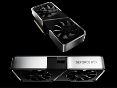 Una imagen renderizada de la GPU GeForce RTX 3060 Founders Edition