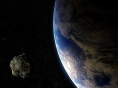 Ilustración de un artista que muestra un asteroide y la Tierra. (Fuente de la imagen: Batman111 - Pixabay)