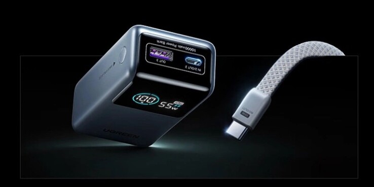 La batería Ugreen de 55 W con carga rápida por cable incorporada. (Fuente de la imagen: Ugreen)