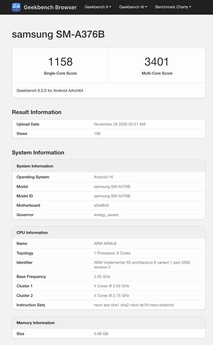 (Fuente de la imagen: Geekbench)