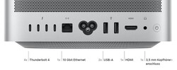 Los puertos traseros del Mac Studio (imagen: Apple)