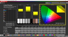 CalMAN ColorChecker (perfil: Nativo, espacio de color de destino: P3)