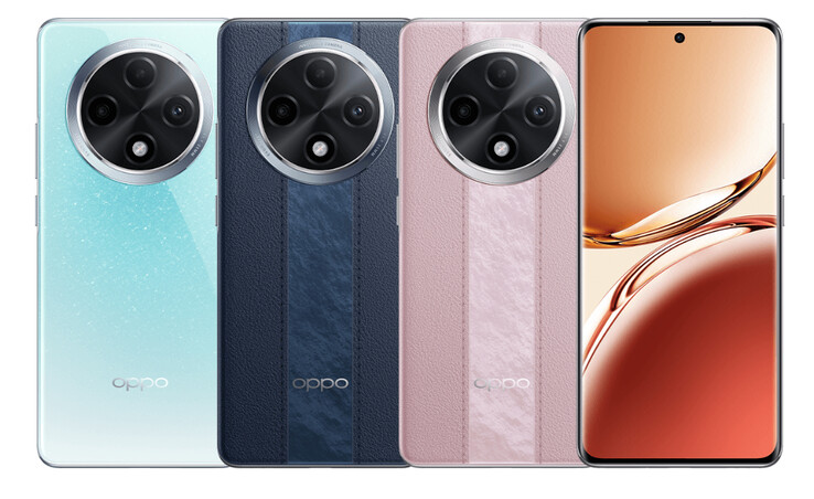 Oppo vende el A3 Pro en las opciones de color Azure, Distant Mountain Blue y Yunjin Powder. (Fuente de la imagen: Oppo)