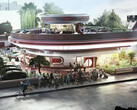 Render del Supercargador Diner and Drive-In Movie (imagen: Tesla)