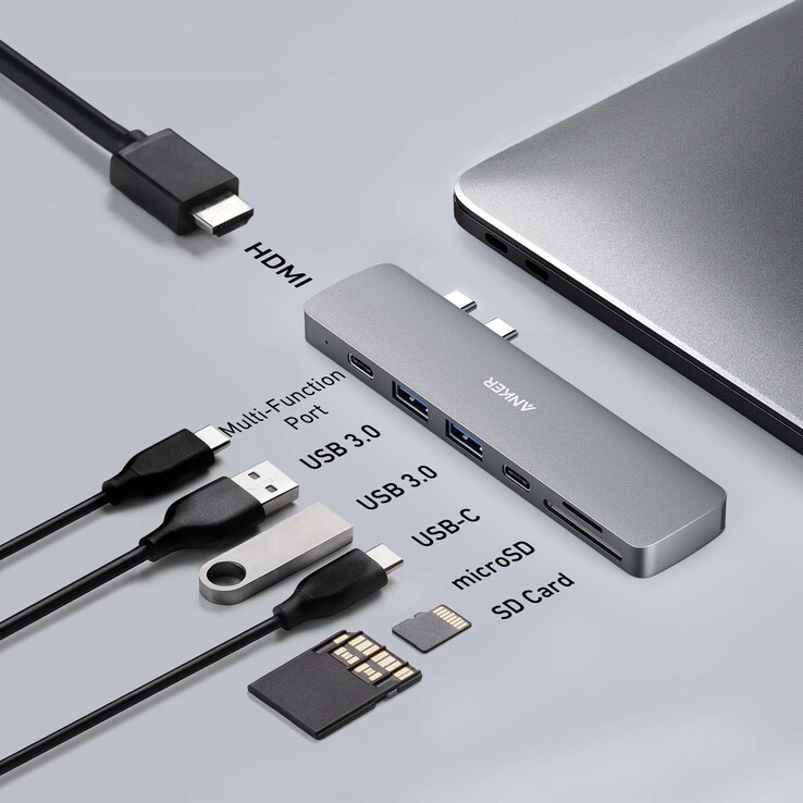 El antiguo hub USB-C Anker 547 (7 en 2). (Fuente de la imagen: Anker)