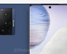 El Vivo X70 Pro tiene una pantalla de 6,5 pulgadas y cámaras de la marca Zeiss. (Fuente de la imagen: OnLeaks y 91Mobiles)