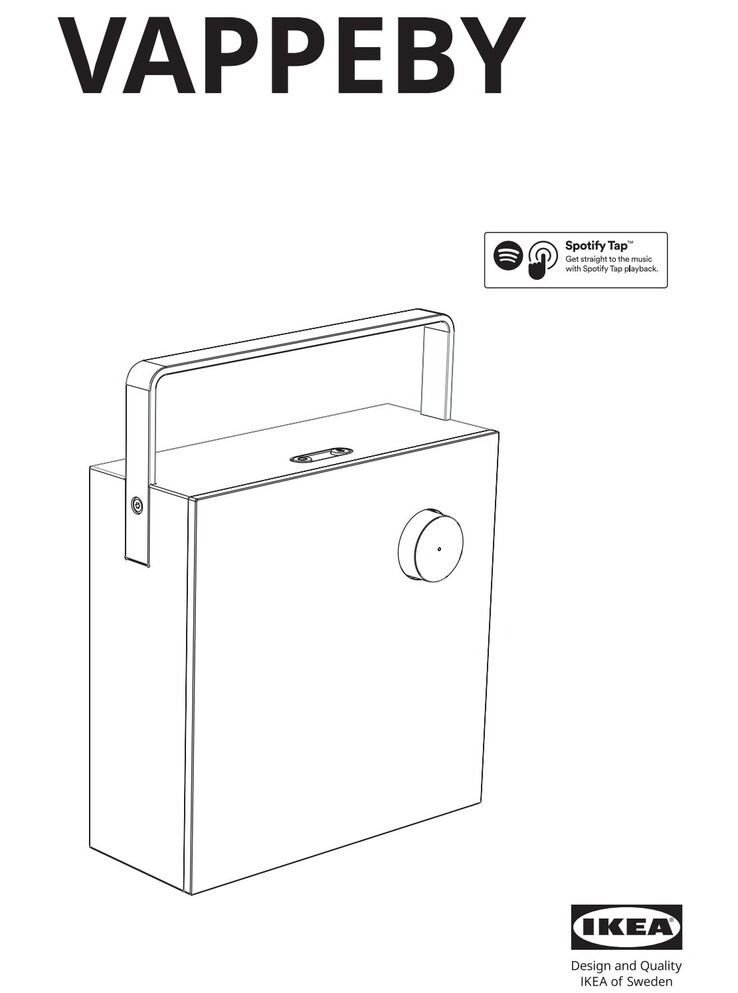 Un archivo de la FCC para el nuevo altavoz Bluetooth cuadrado VAPPEBY de IKEA muestra su aspecto. (Fuente de la imagen: IKEA)