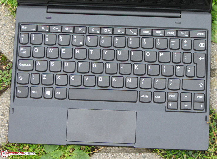 La base de teclado que nos envió Lenovo se fabricó para el mercado del Reino Unido.