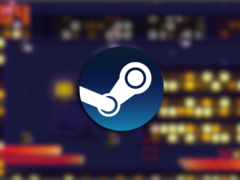 La versión completa de Random Access Mayhem viene con más de 20 niveles nuevos. En la imagen, una captura de pantalla del juego con el logotipo de Steam en la parte superior. (Fuente de la imagen: Steam - Editado)