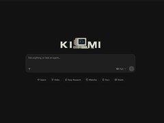 Pantalla de inicio de la interfaz web de Kimi con campo de entrada y el logotipo de K3
