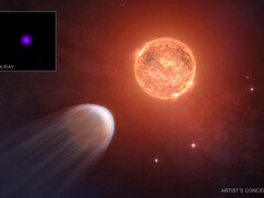 Una imagen conceptual del planeta TOI 1227 b y su estrella (Fuente de la imagen: NASA, CXC, SAO y M. Weiss; recortada)