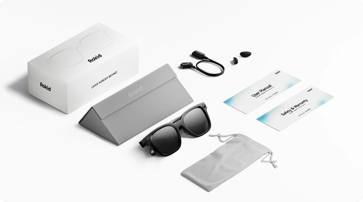 Todos los artículos incluidos en la caja de las gafas Rokid AI Glasses Style