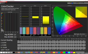 CalMAN: Colores mezclados (True Tone desactivado, espacio de color objetivo sRGB)