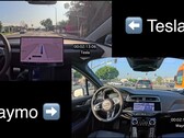 Tesla FSD 13 vs Waymo drive (Fuente de la imagen: WholeMars/YT)